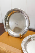 Load image into Gallery viewer, PAIR French Silverplate Wine Coasters with French Navy Anchor | by Christofle (c. 1920)
