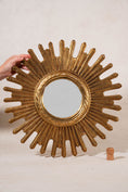 Load image into Gallery viewer, 19th Century Hand Carved French Giltwood Starburst Mirror
