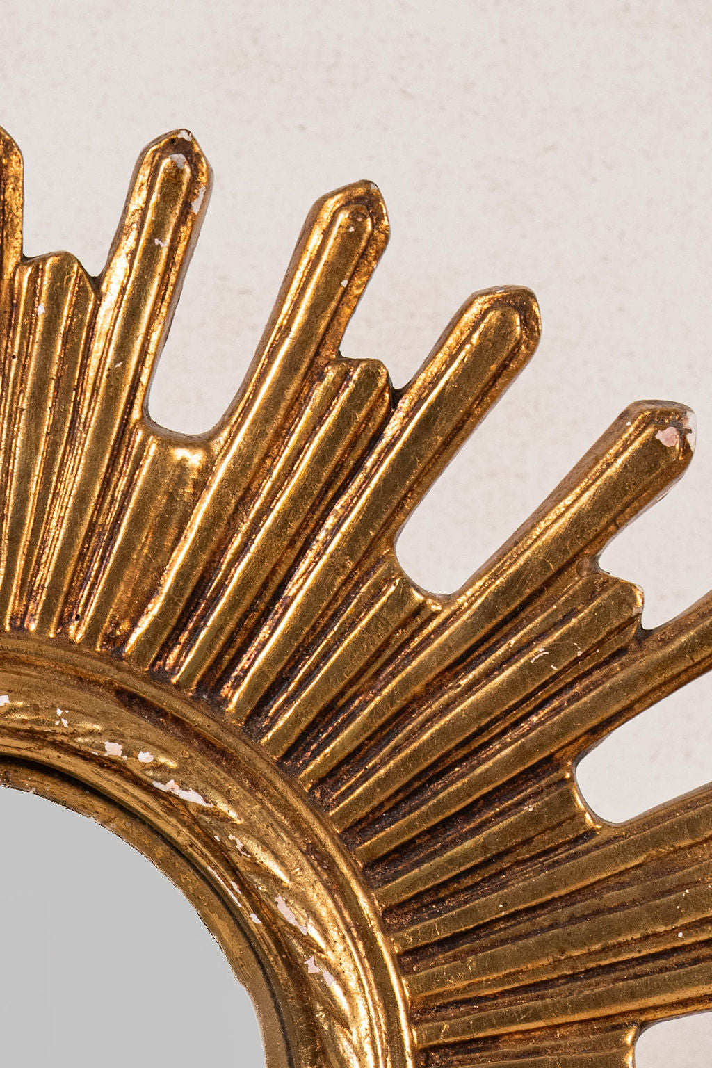 19th Century Hand Carved French Giltwood Starburst Mirror