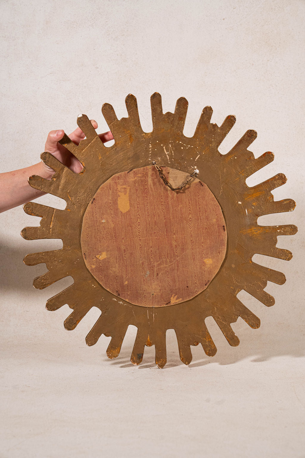 19th Century Hand Carved French Giltwood Starburst Mirror