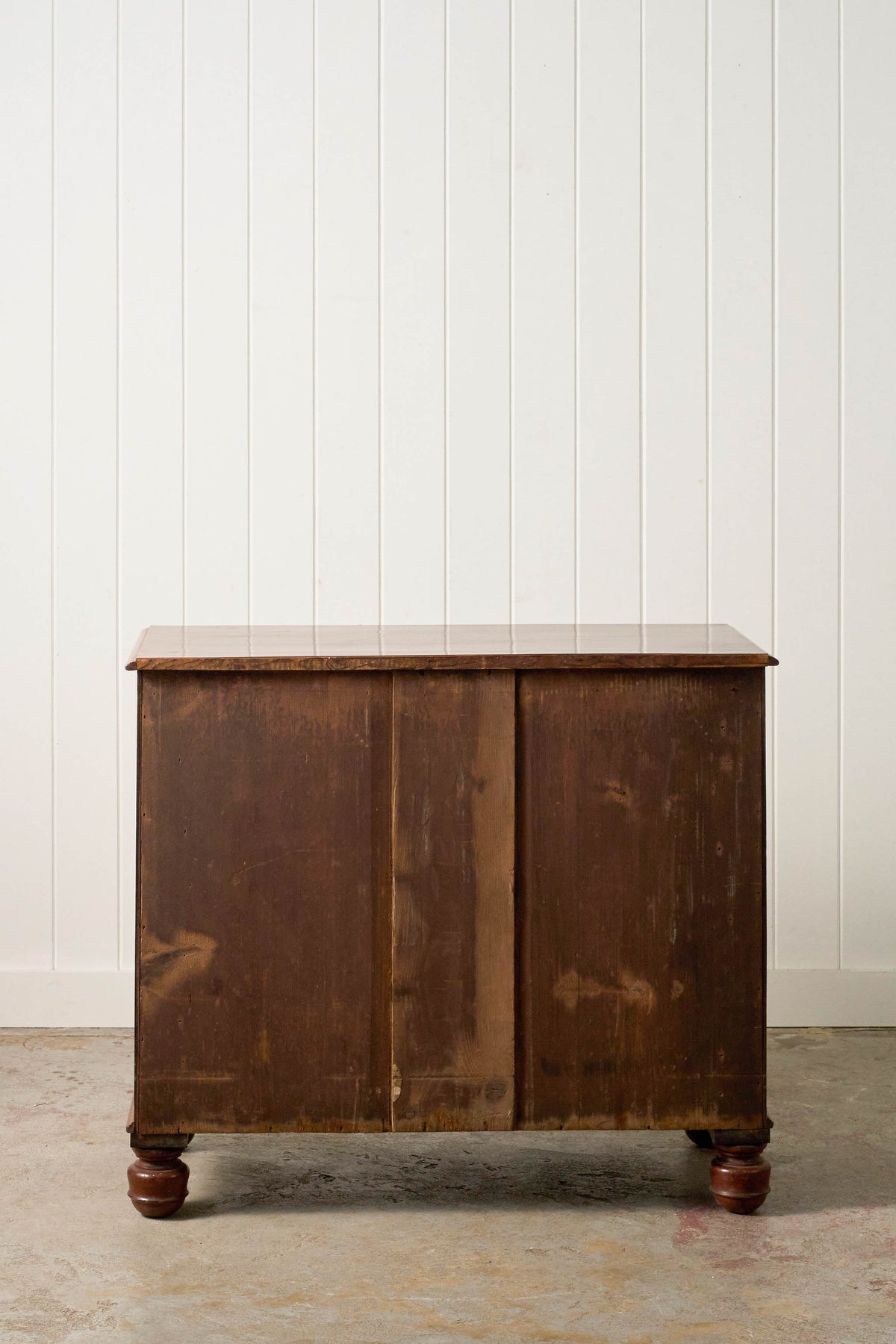 19th Century English Mahogany Two Over Two with Wooden Knobs