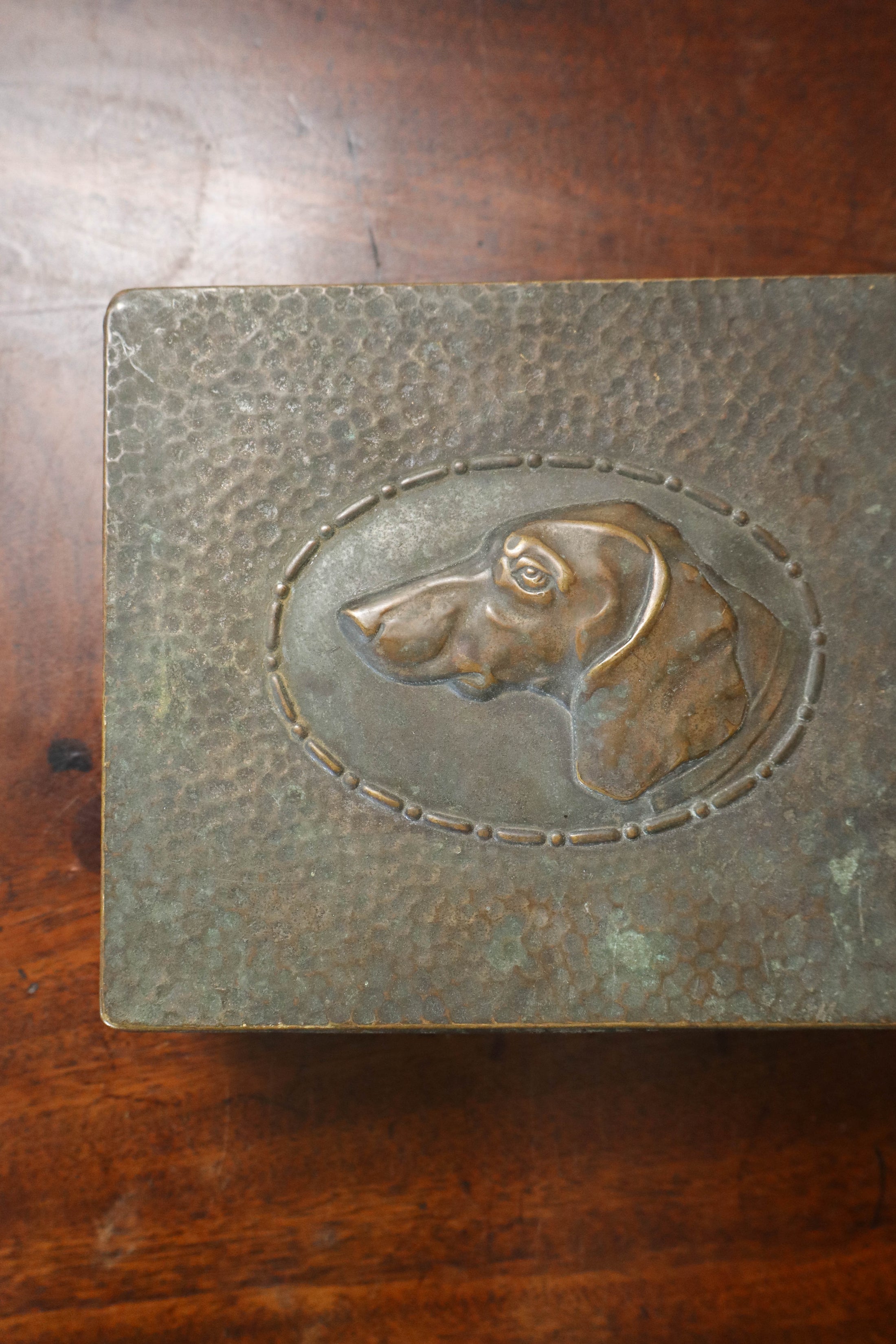 Vintage Brass Box Depicting a Hound