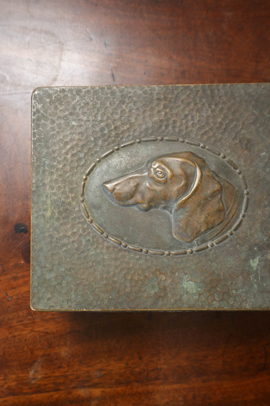 Vintage Brass Box Depicting a Hound