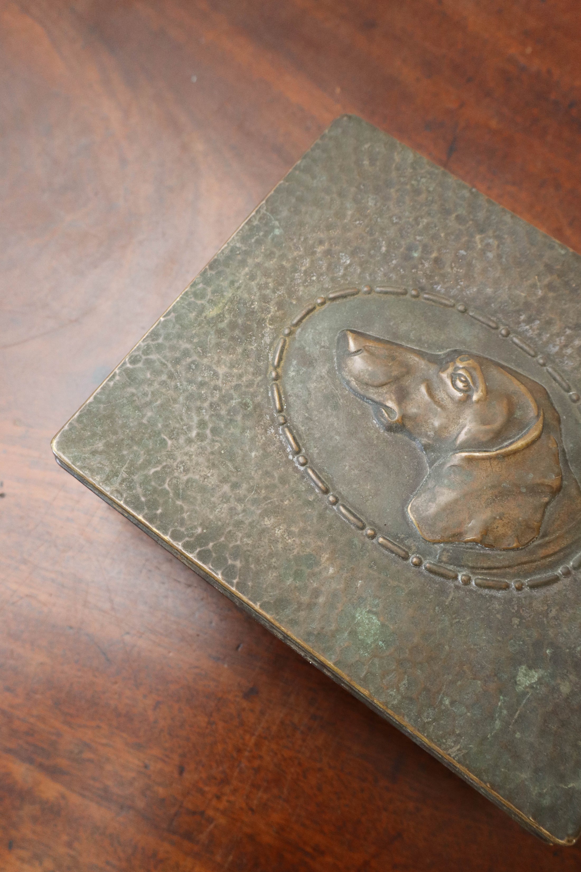 Vintage Brass Box Depicting a Hound