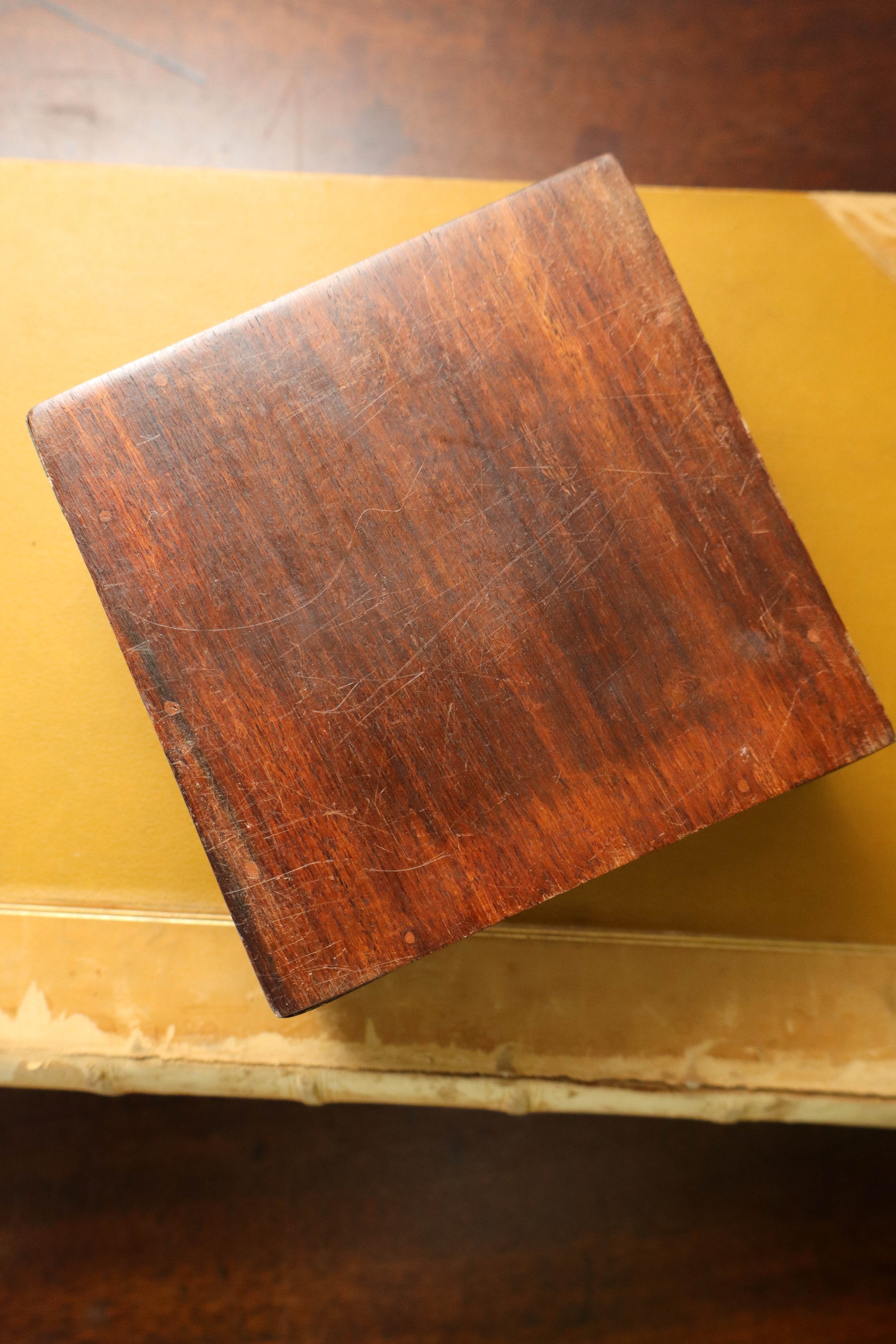 Petite Rosewood Box with Brass Inlay