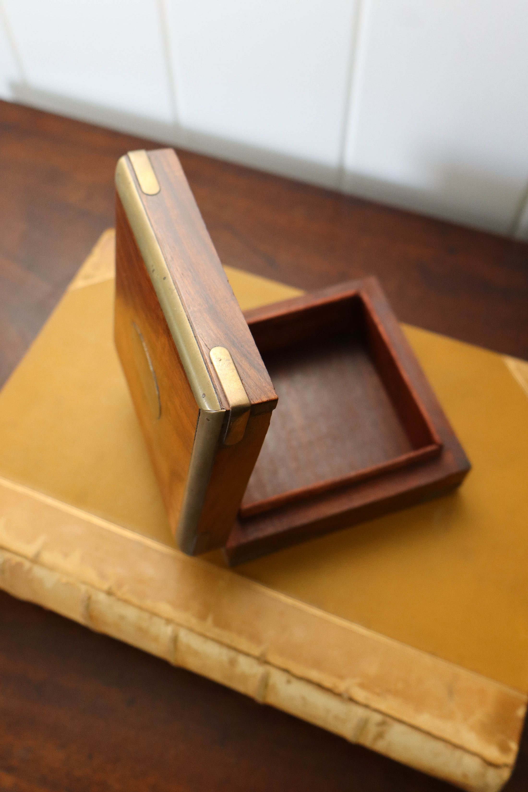 Petite Rosewood Box with Brass Inlay