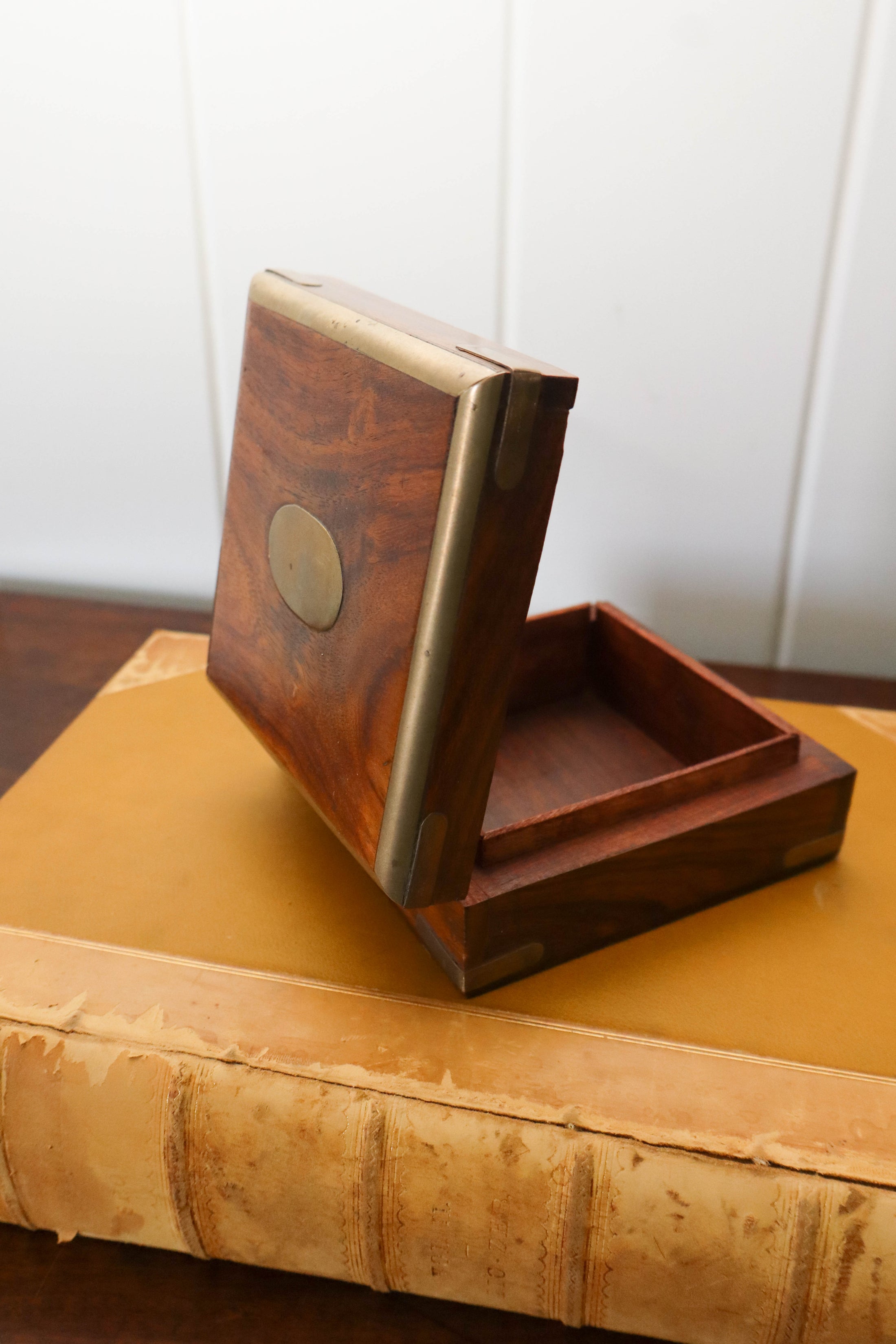 Petite Rosewood Box with Brass Inlay