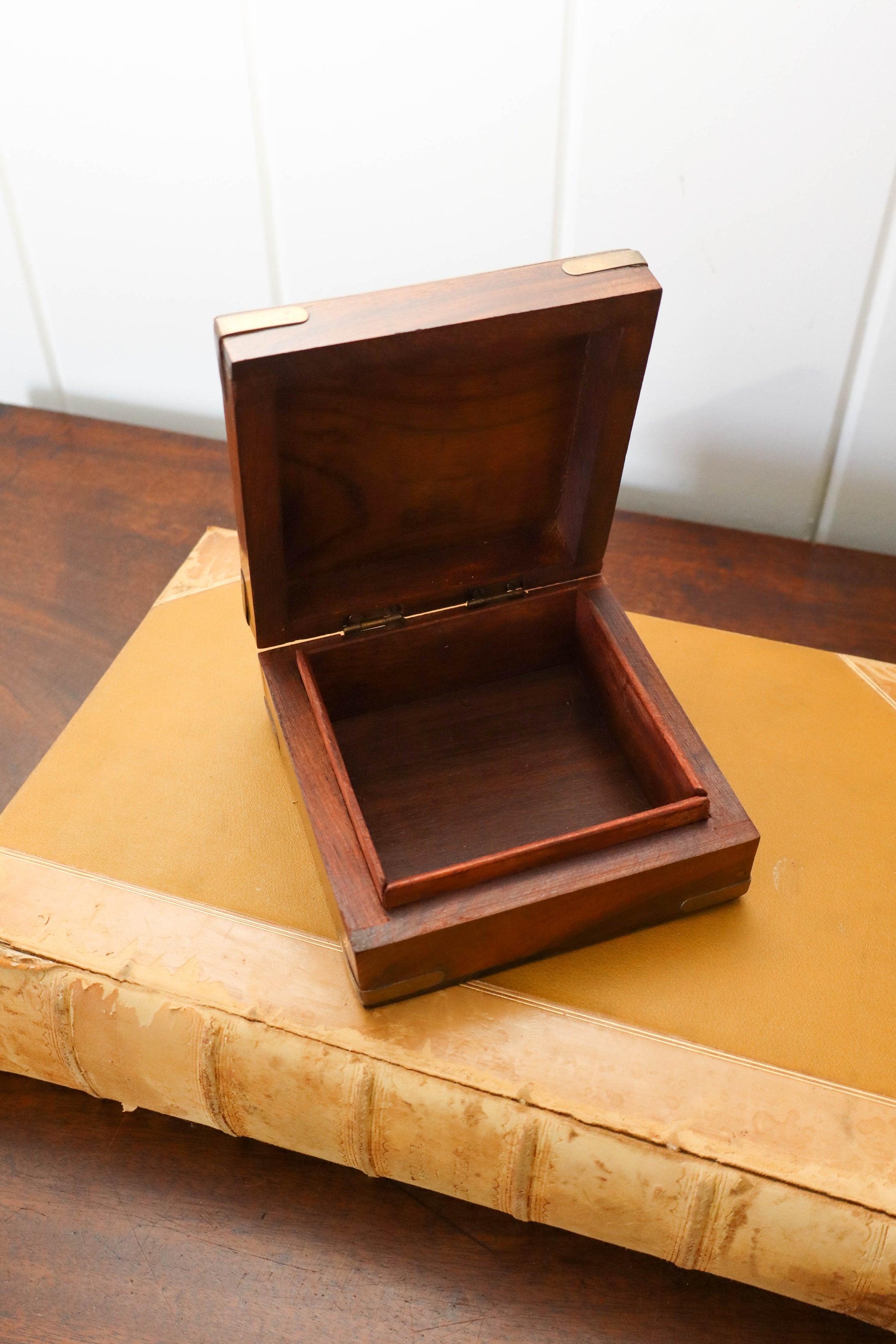 Petite Rosewood Box with Brass Inlay