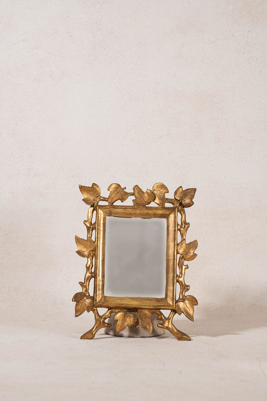 Petite Carved Leaf Giltwood Mirror