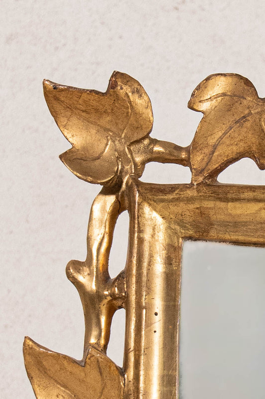 Petite Carved Leaf Giltwood Mirror