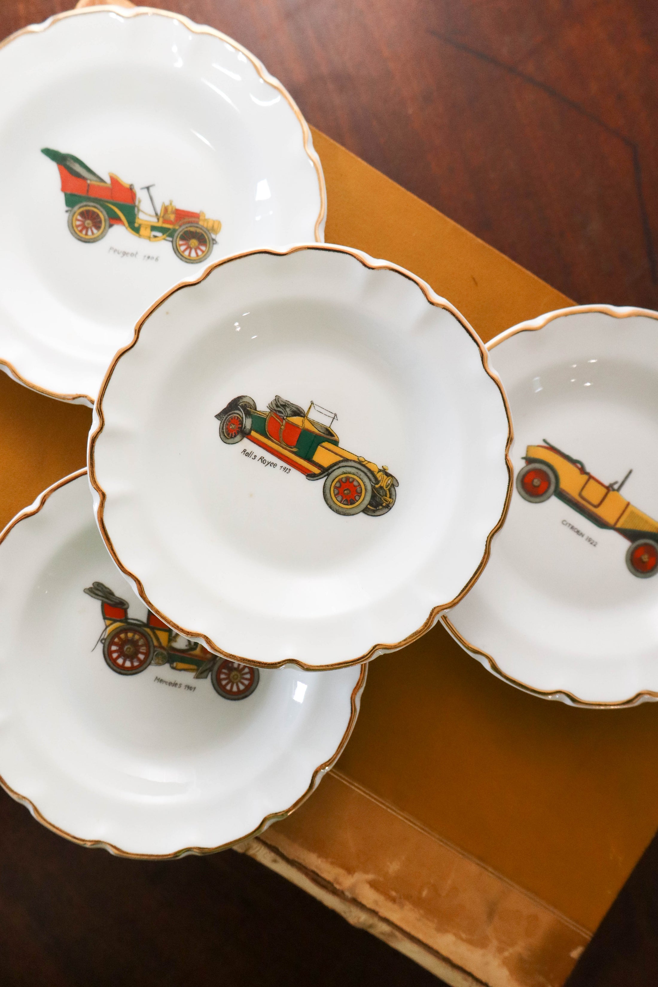 SET of 4 Vintage Limoge Car Plates