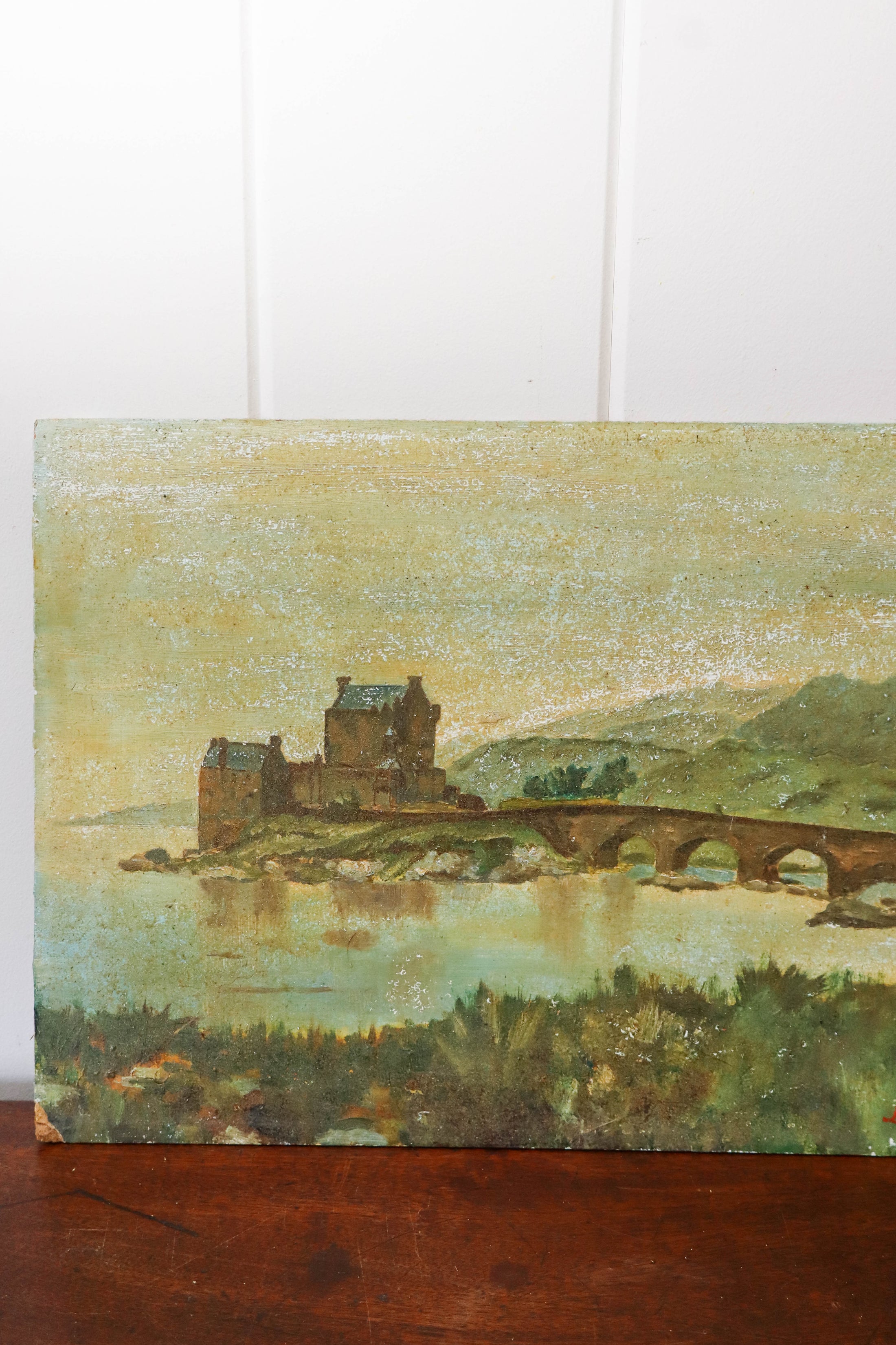 French Oil on Board Landscape (unframed, signed)