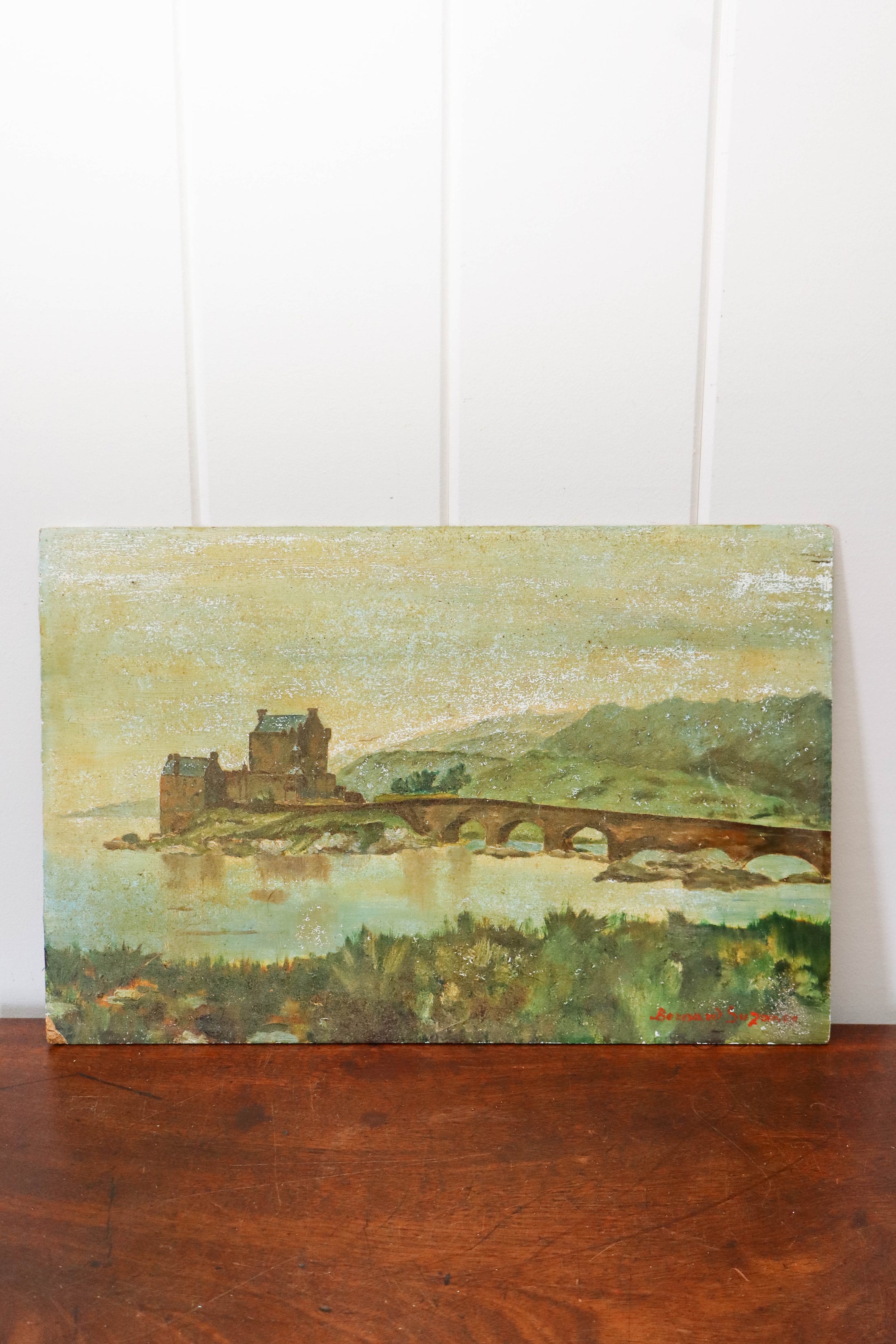 French Oil on Board Landscape (unframed, signed)
