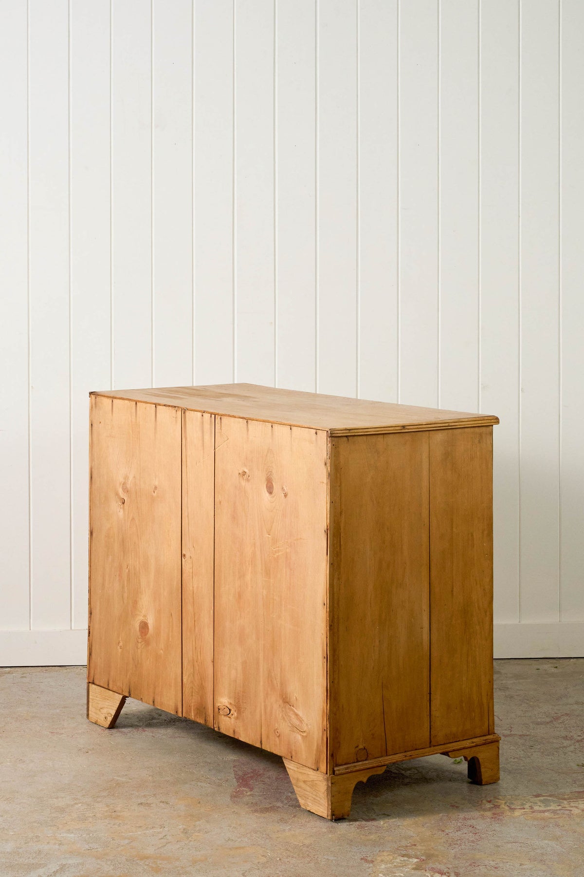 19th Century English Pine 2 over 3 Chest With Brass Swans