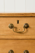 Load image into Gallery viewer, 19th Century English Pine 2 over 3 Chest With Brass Swans
