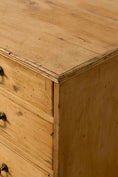 Load image into Gallery viewer, 19th Century English Pine 2 over 3 Chest With Brass Swans
