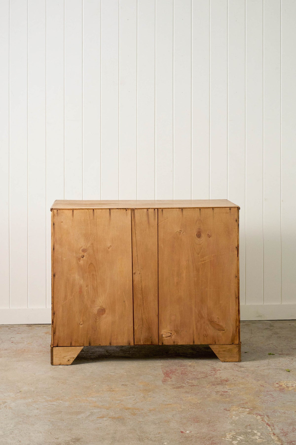 19th Century English Pine 2 over 3 Chest With Brass Swans