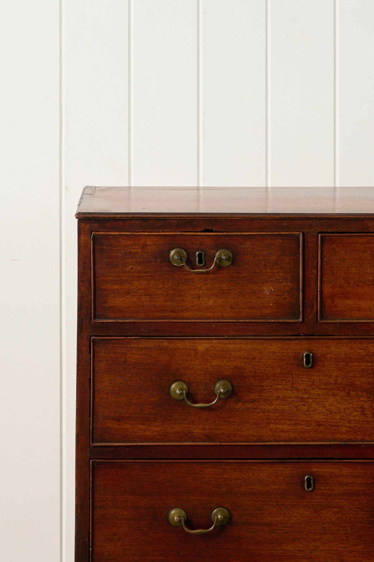 George III 2 Over 3 Mahogany and Crossbanded Hall Chest (c. 1780)