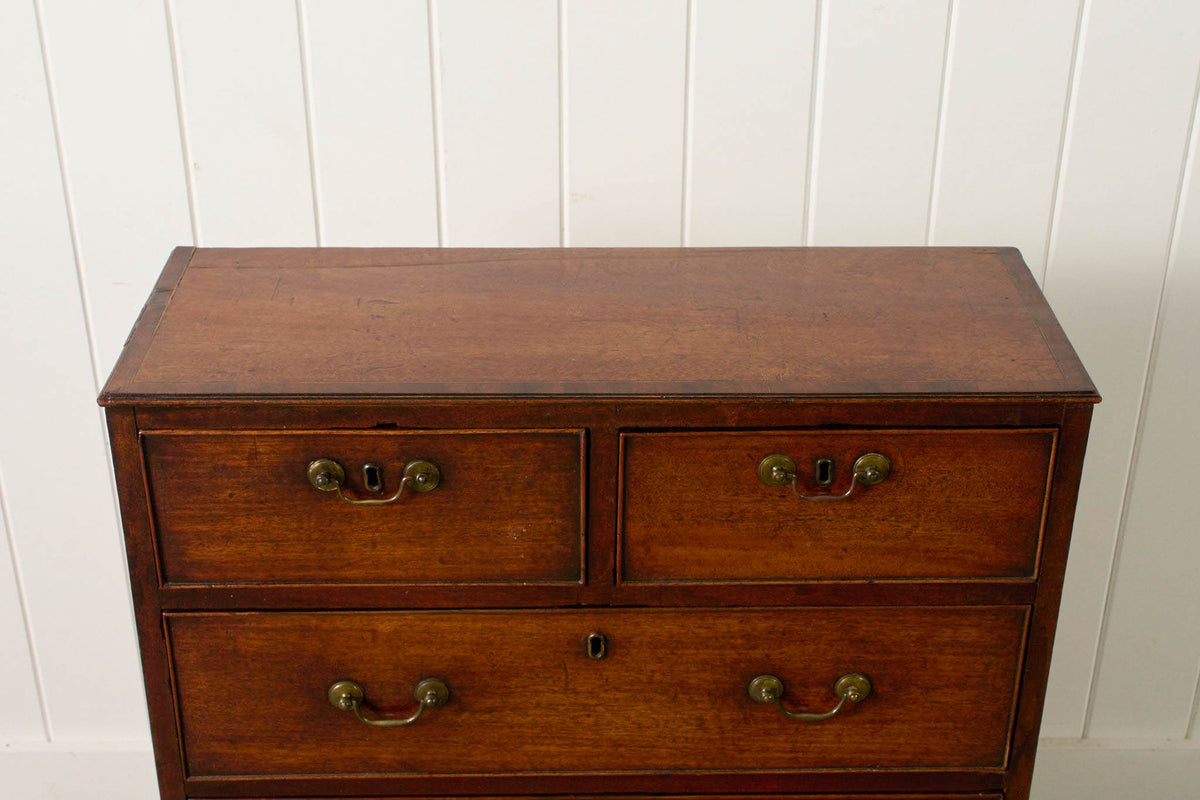 George III 2 Over 3 Mahogany and Crossbanded Hall Chest (c. 1780)