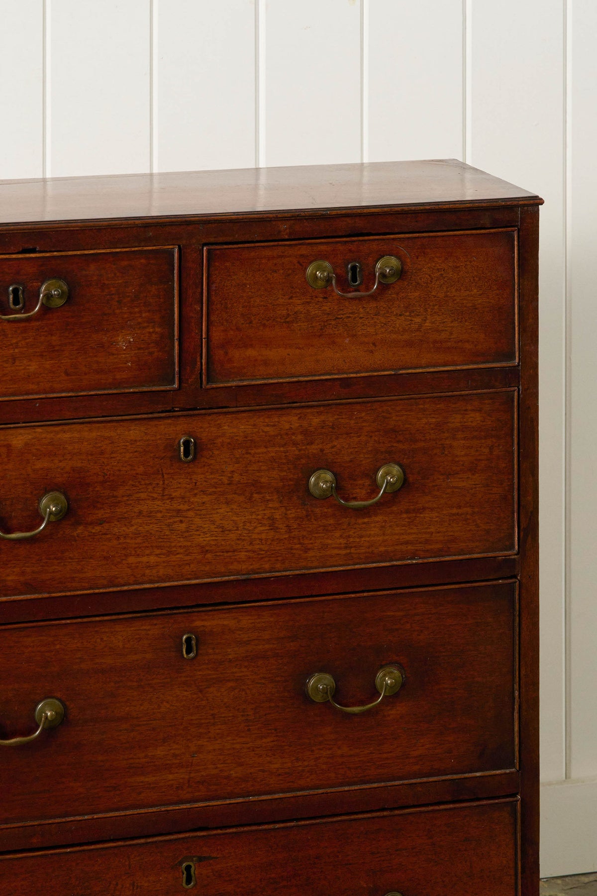 George III 2 Over 3 Mahogany and Crossbanded Hall Chest (c. 1780)
