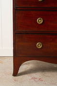 Load image into Gallery viewer, 19th Century 2 Over 3 Mahogany Hall Chest With Brass Pulls + Bone Keyholes
