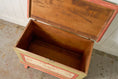 Load image into Gallery viewer, Antique Italian Hand Painted Italian Pink + Green Pine Trunk
