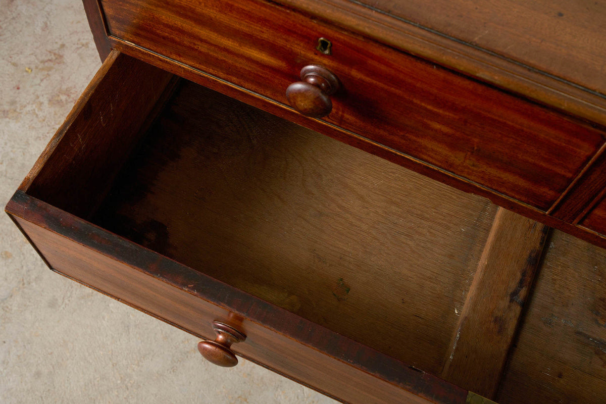 Georgian Mahogany Two Over Three Chest with Wooden Knobs