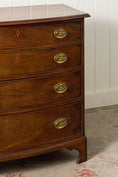 Load image into Gallery viewer, 19th Century English Walnut Bow Front 4-Drawer Chest on Bracket Feet
