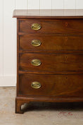 Load image into Gallery viewer, 19th Century English Walnut Bow Front 4-Drawer Chest on Bracket Feet
