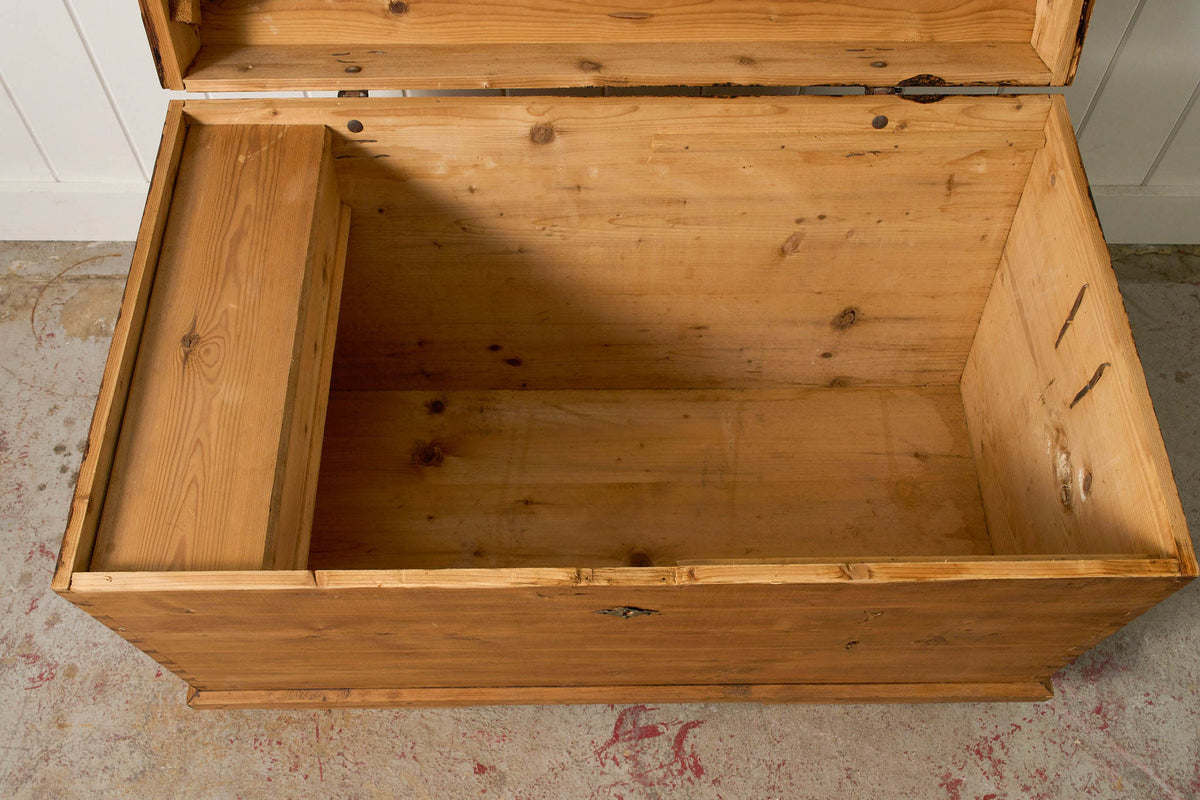 19th Century English Pine Dome Top Blanket Chest