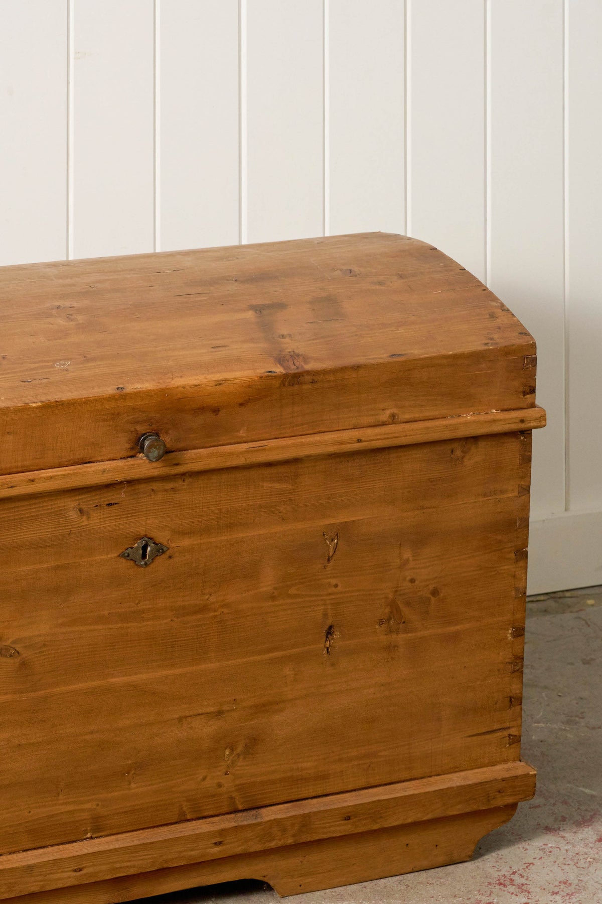19th Century English Pine Dome Top Blanket Chest