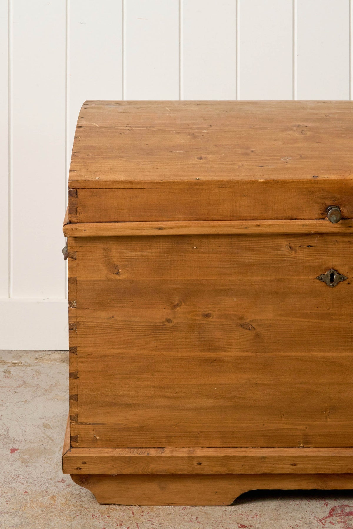 19th Century English Pine Dome Top Blanket Chest