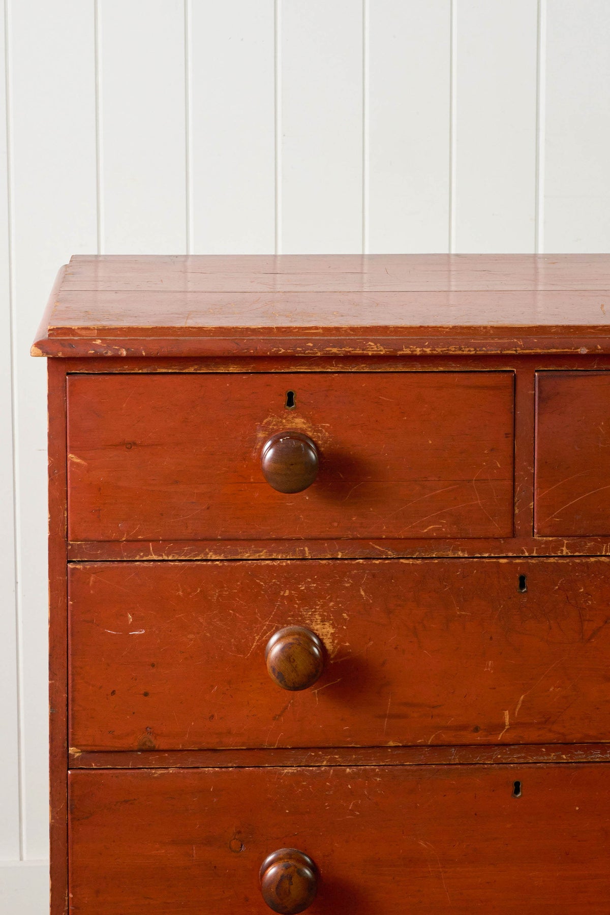 Victorian Pine Chest with Original Patina with Contrast Knobs
