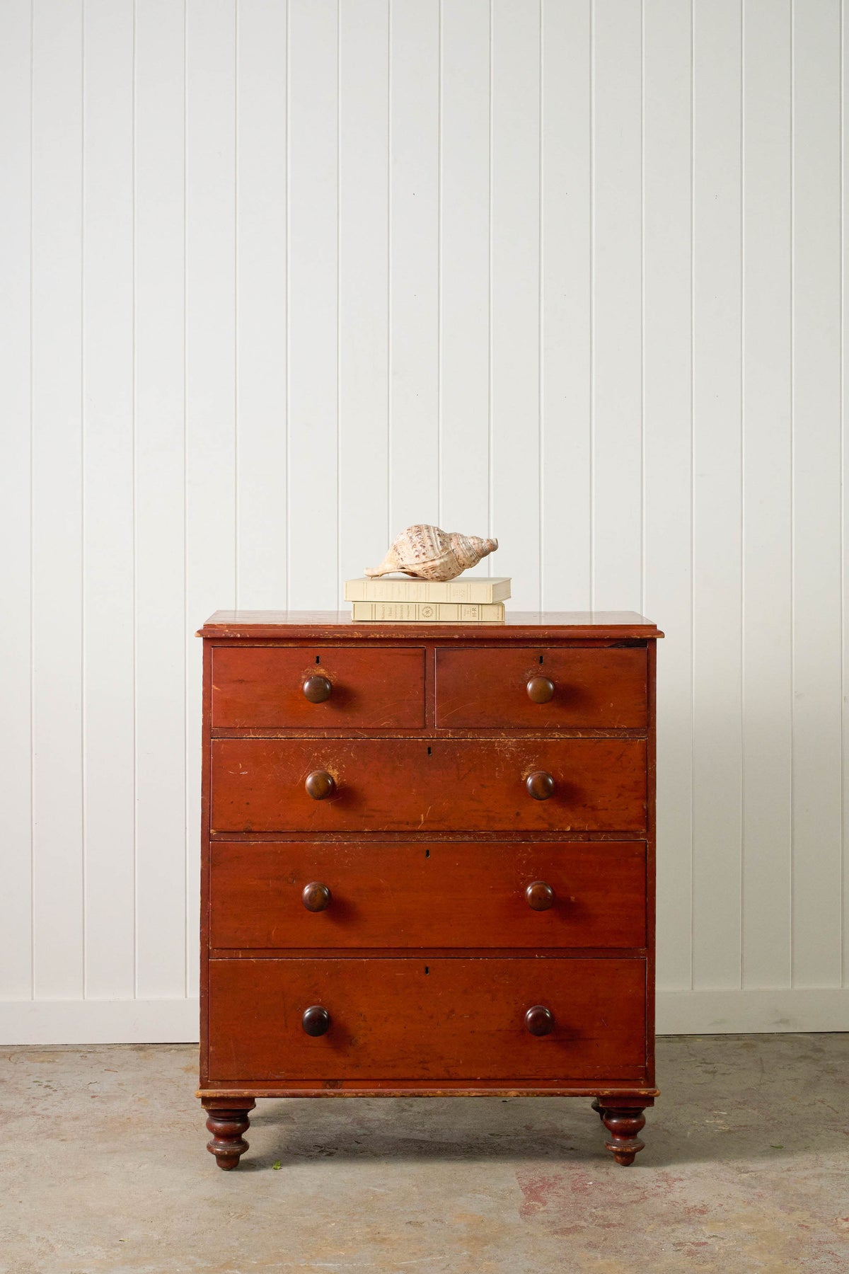 Victorian Pine Chest with Original Patina with Contrast Knobs