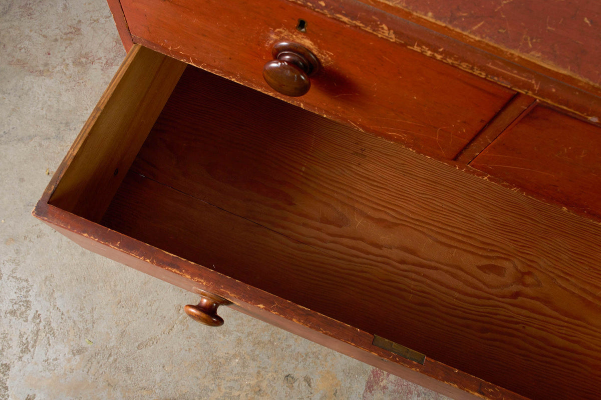 Victorian Pine Chest with Original Patina with Contrast Knobs