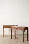 Load image into Gallery viewer, PAIR of English Mahogany 3-Drawer Side Tables (c. 1930)
