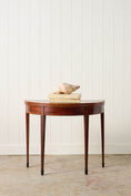 Load image into Gallery viewer, Antique George Ill Mahogany Demi Lune Card Table with Inlay
