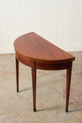 Load image into Gallery viewer, Antique George Ill Mahogany Demi Lune Card Table with Inlay
