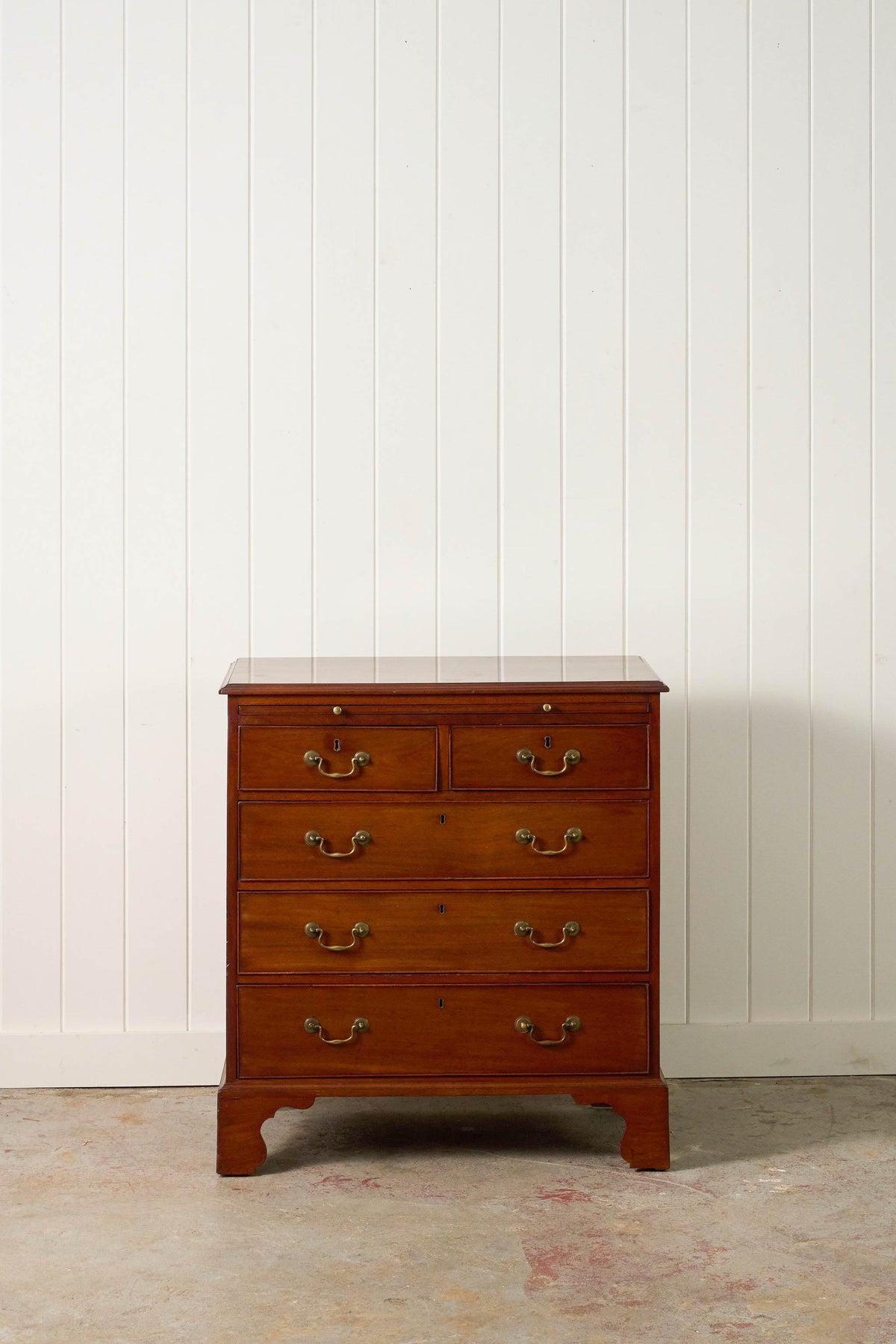 Georgian Mahogany Chest of Drawers 2-Over-3 with Brushing Slide
