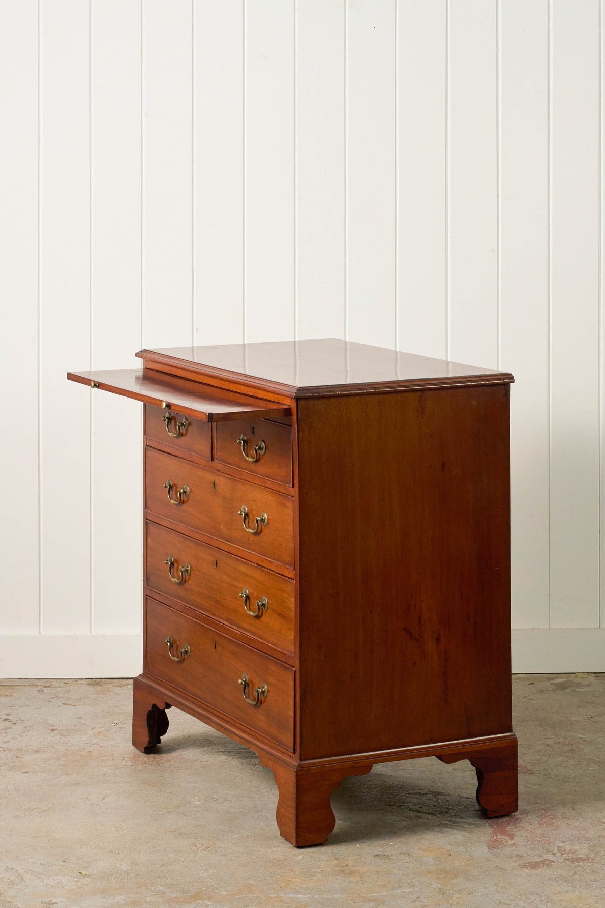 Georgian Mahogany Chest of Drawers 2-Over-3 with Brushing Slide