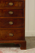 Load image into Gallery viewer, George III Mahogany Glass front Bookcase With Brushing Slide And Greek Key Pediment
