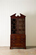 Load image into Gallery viewer, George III Mahogany Glass front Bookcase With Brushing Slide And Greek Key Pediment
