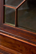 Load image into Gallery viewer, George III Mahogany Glass front Bookcase With Brushing Slide And Greek Key Pediment
