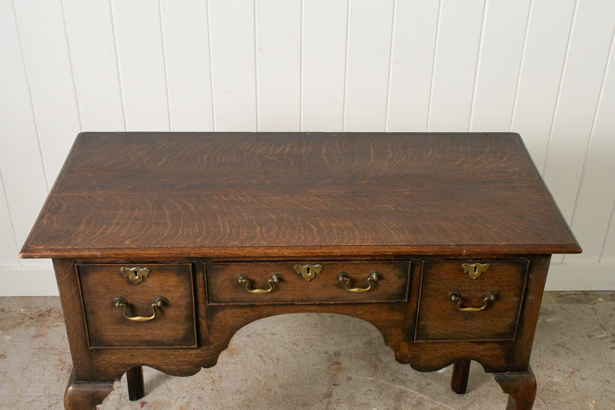 19th Century English Oak Lowboy on Padded Feet