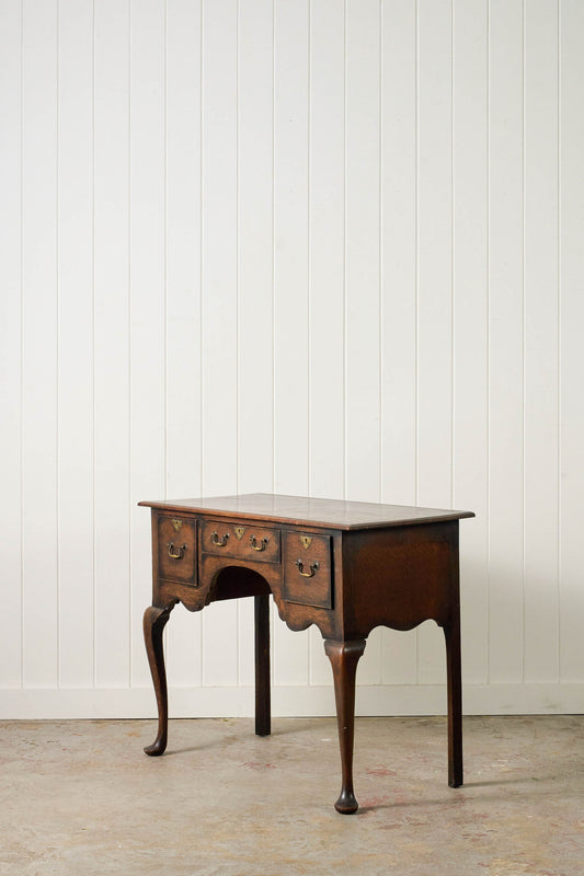 19th Century English Oak Lowboy on Padded Feet