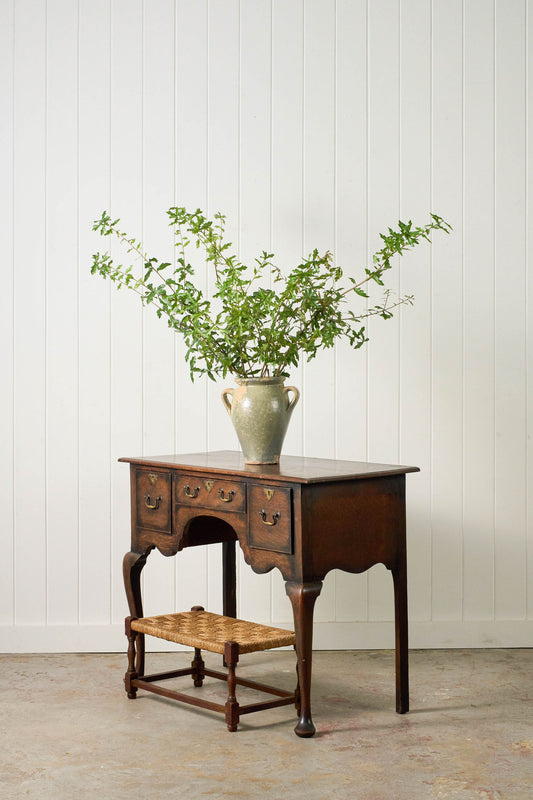 19th Century English Oak Lowboy on Padded Feet