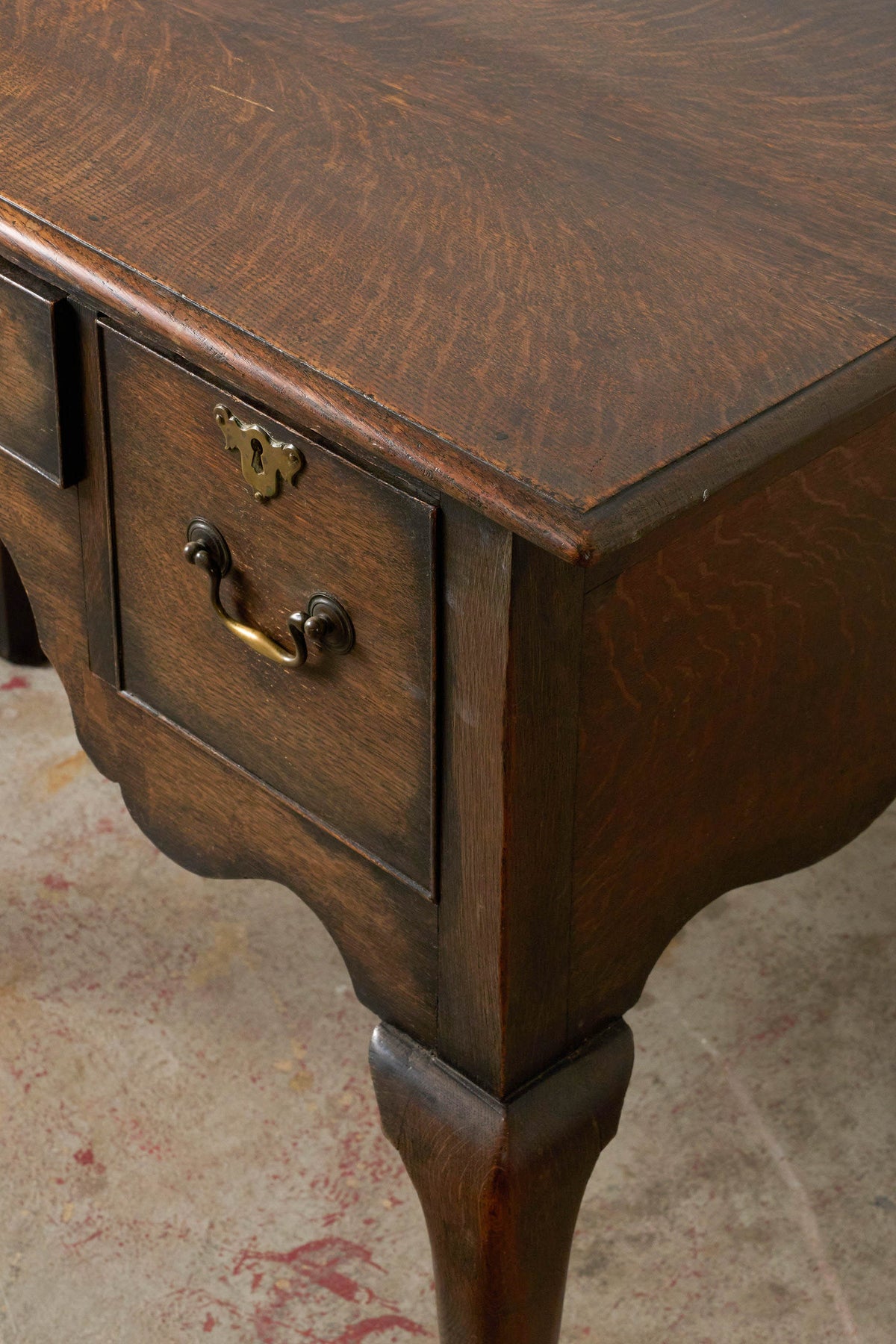19th Century English Oak Lowboy on Padded Feet