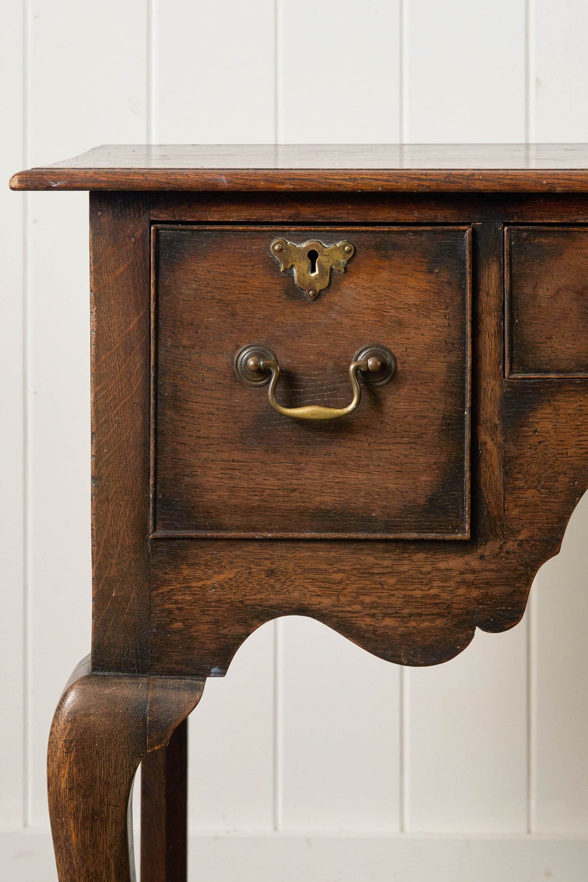 19th Century English Oak Lowboy on Padded Feet