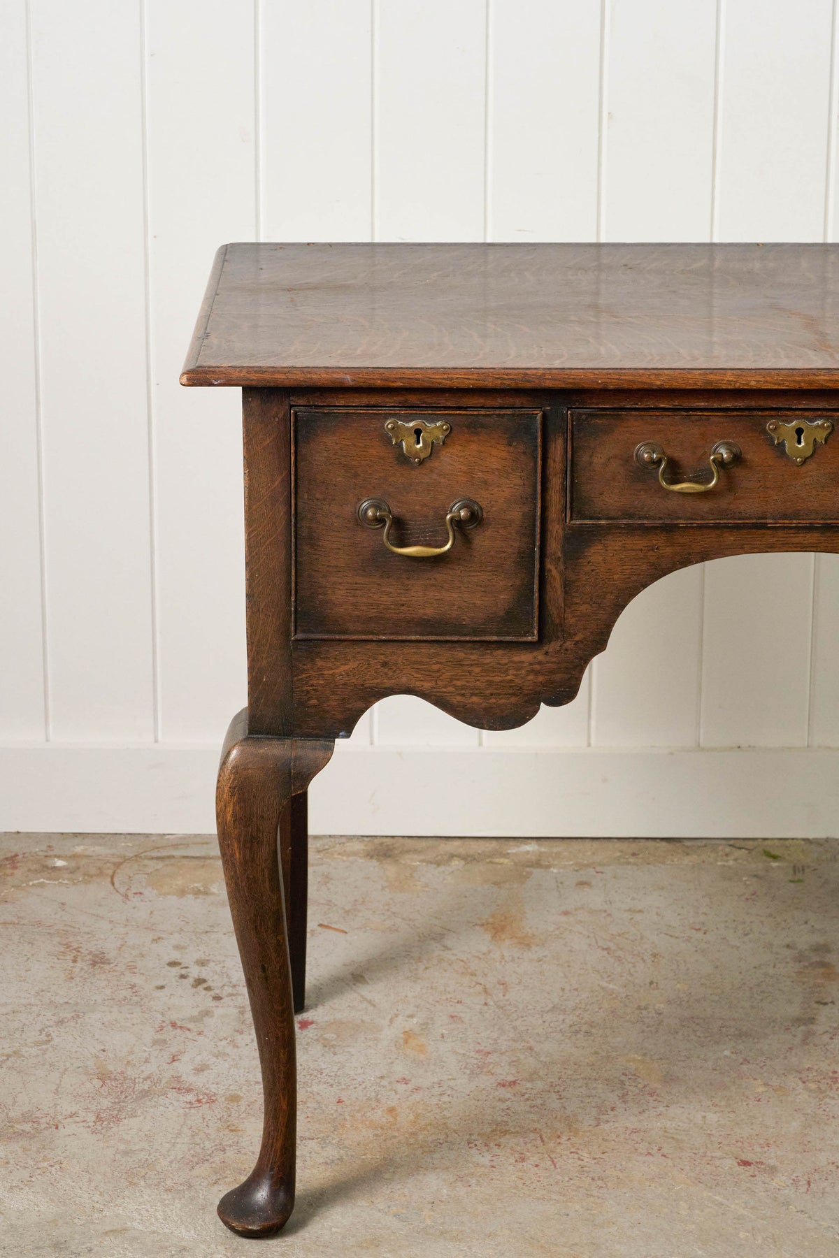 19th Century English Oak Lowboy on Padded Feet