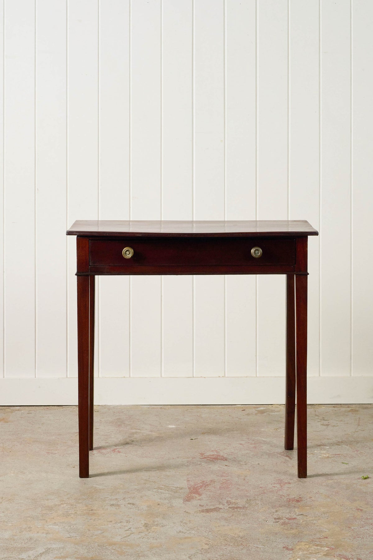 Antique English Regency Mahogany Single Drawer Bow Front Table